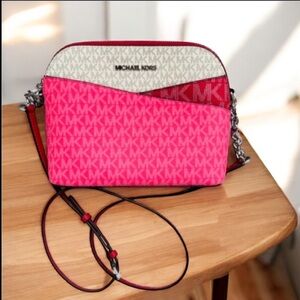 Michael Kors Color-Block Signature Logo Crossbody Bag